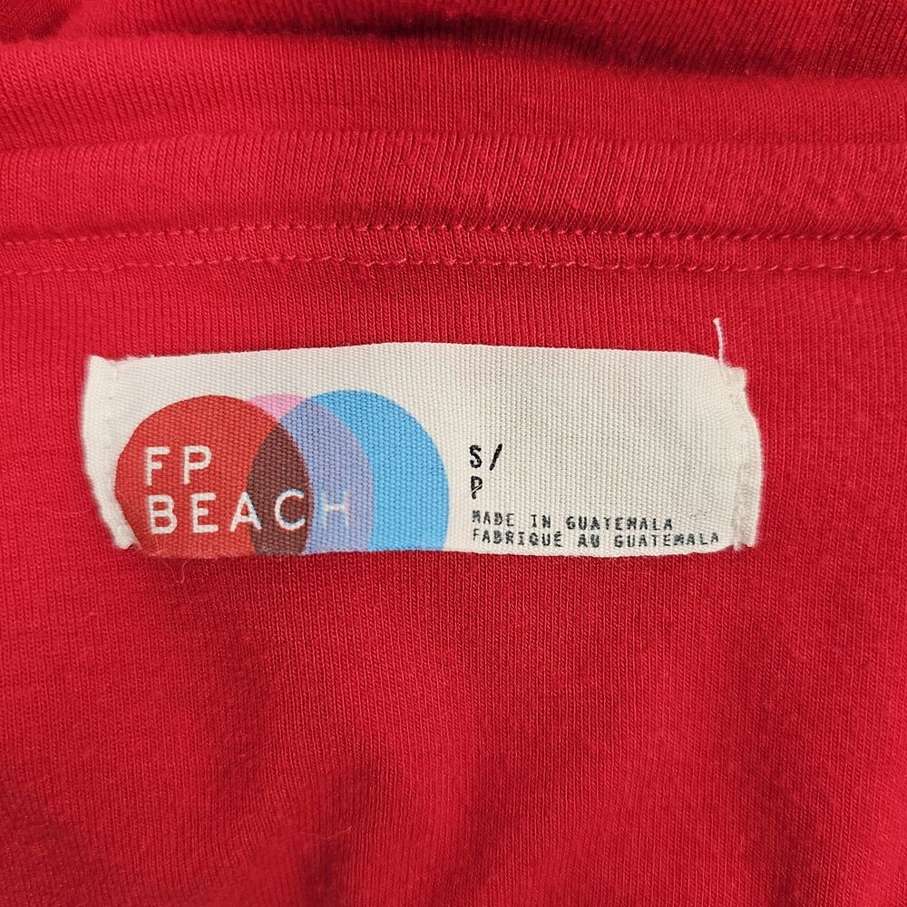 Free People Beach Valerie Mini Dress Red Cowl Neck Halter Backless Ruched Small - Picture 3 of 7